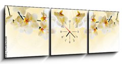Obraz s hodinami 3D tdln - 150 x 50 cm F_BM72852358 - Beautiful white orchid