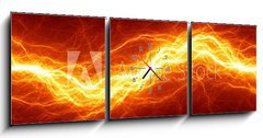 Obraz s hodinami   Abstract hot fire lightning, 150 x 50 cm