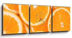 Obraz s hodinami 3D tdln - 150 x 50 cm F_BM73683243 - background of orange slices - pozad oranovch pltk