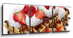 Obraz s hodinami   Belgian waffles, 150 x 50 cm