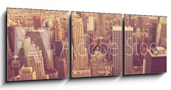Obraz s hodinami 3D tdln - 150 x 50 cm F_BM74609709 - Manhattan with vintage tone