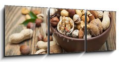 Obraz s hodinami 3D tdln - 150 x 50 cm F_BM74930991 - nuts - matice