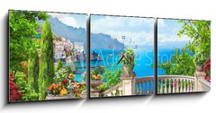 Obraz s hodinami 3D tdln - 150 x 50 cm F_BM74960569 - sea view