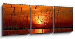 Obraz s hodinami   Sunset, 150 x 50 cm