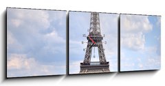Obraz s hodinami 3D tdln - 150 x 50 cm F_BM75750438 - Eiffel Tower, Paris