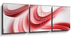 Obraz s hodinami 3D tdln - 150 x 50 cm F_BM75959567 - Elegant Red Waves