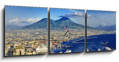 Obraz s hodinami   Naples and Vesuvius panoramic view, Napoli, Italy, 150 x 50 cm