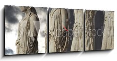 Obraz s hodinami 3D tdln - 150 x 50 cm F_BM77826617 - Caryatids, erechtheum temple on Acropolis of Athens, Greece