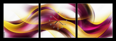 Obraz s hodinami 3D tdln - 150 x 50 cm F_BM77908695 - Beautiful Yellow Waves On a White Background