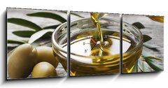 Obraz s hodinami 3D tdln - 150 x 50 cm F_BM78245730 - Olive oil