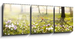 Obraz s hodinami 3D tdln - 150 x 50 cm F_BM78313786 - abstract sunny beautiful Spring background