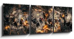 Obraz s hodinami 3D tdln - 150 x 50 cm F_BM78564448 - Skulls and Bones