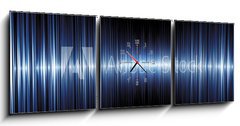 Obraz s hodinami 3D tdln - 150 x 50 cm F_BM7877189 - radio sund wave - rdiov vlna