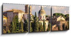 Obraz s hodinami   Roma Foro Romano Monte palatino, 150 x 50 cm