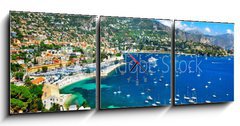 Obraz s hodinami 3D tdln - 150 x 50 cm F_BM79115095 - azure coast of France - panoramic view of Nice