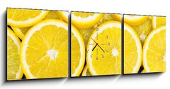 Obraz s hodinami 3D tdln - 150 x 50 cm F_BM79134389 - Lemon slices background