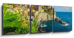 Obraz s hodinami 3D tdln - 150 x 50 cm F_BM79379736 - Manarola village on the Cinque Terre coast of Italy,Europe