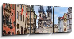 Obraz s hodinami 3D tdln - 150 x 50 cm F_BM80631024 - Prague, Czech Republic, Central Europe, 26.12.2014. The view ove