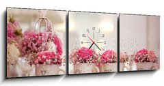 Obraz s hodinami 3D tdln - 150 x 50 cm F_BM81103537 - Beautifully decorated wedding table with flowers