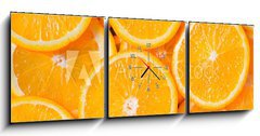 Obraz s hodinami   Orange Slices Background, 150 x 50 cm