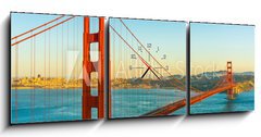Obraz s hodinami   Golden gate bridge, San Francisco, CA, 150 x 50 cm