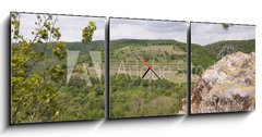 Obraz s hodinami 3D tdln - 150 x 50 cm F_BM83256331 - View of well known vineyard Sobes in Znojmo region, Moravia, Cze - Pohled na znm vinice Sobes v Znojm, na Morav, v Cze