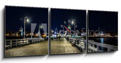 Obraz s hodinami   Sopot molo strona poudniowa, 150 x 50 cm