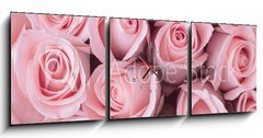 Obraz s hodinami   pink rose flower bouquet vintage background, 150 x 50 cm