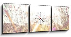 Obraz s hodinami 3D tdln - 150 x 50 cm F_BM84657670 - Sun rays on a meadow