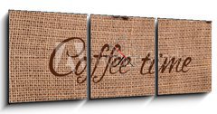 Obraz s hodinami 3D tdln - 150 x 50 cm F_BM84870244 - roasted coffee beans with title - praench kvovch zrn s nzvem