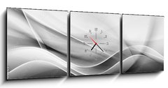 Obraz s hodinami 3D tdln - 150 x 50 cm F_BM84964363 - Black White Design Abstract