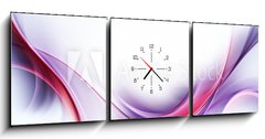 Obraz s hodinami 3D třídílný - 150 x 50 cm F_BM85107105 - Elegant Fractal Waves Design