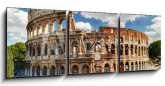 Obraz s hodinami 3D tdln - 150 x 50 cm F_BM85240866 - Colosseum in Rome - Koloseum v m