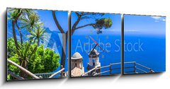 Obraz s hodinami 3D tdln - 150 x 50 cm F_BM85260412 - beautiful  Ravello village,view with church. Amalfi coast, Italy