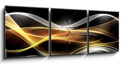 Obraz s hodinami 3D tdln - 150 x 50 cm F_BM86803878 - Creative Light Fractal Waves Art Abstract Background