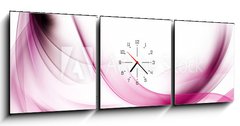 Obraz s hodinami   Amazing Pink Fractal Waves Art Abstract Background, 150 x 50 cm