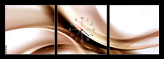 Obraz s hodinami 3D tdln - 150 x 50 cm F_BM88060642 - Abstract Brown Waves Background