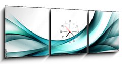 Obraz s hodinami 3D tdln - 150 x 50 cm F_BM88270919 - abstract fractal blue wave background