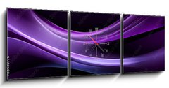 Obraz s hodinami 3D tdln - 150 x 50 cm F_BM88530776 - abstraction purple light wave background