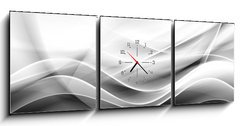 Obraz s hodinami 3D tdln - 150 x 50 cm F_BM88547506 - creative abstraction black and white wave background