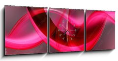 Obraz s hodinami 3D tdln - 150 x 50 cm F_BM88611581 - pink red wave background