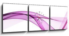 Obraz s hodinami 3D tdln - 150 x 50 cm F_BM89329109 - The magical form of violet smoke. abstract violet on white background