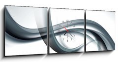 Obraz s hodinami 3D tdln - 150 x 50 cm F_BM89350851 - gray wave background abstract design