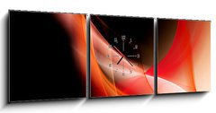 Obraz s hodinami 3D třídílný - 150 x 50 cm F_BM89351158 - abstract color wave background - abstraktní barevné vlny pozadí