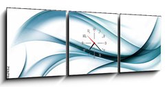 Obraz s hodinami 3D tdln - 150 x 50 cm F_BM89362452 - abstract blue awesome waves background