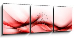 Obraz s hodinami 3D tdln - 150 x 50 cm F_BM90110772 - Red Abstract