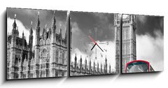 Obraz s hodinami 3D tdln - 150 x 50 cm F_BM90714512 - Houses of Parliament