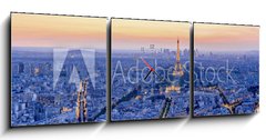Obraz s hodinami 3D tdln - 150 x 50 cm F_BM91441069 - The Eiffel tower is the most visited monument of France.