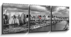 Obraz s hodinami 3D tdln - 150 x 50 cm F_BM91922319 - New York Cityscape