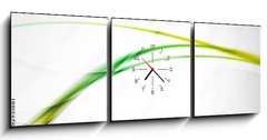 Obraz s hodinami 3D tdln - 150 x 50 cm F_BM92931881 - Green wave line in light space. Abstract background